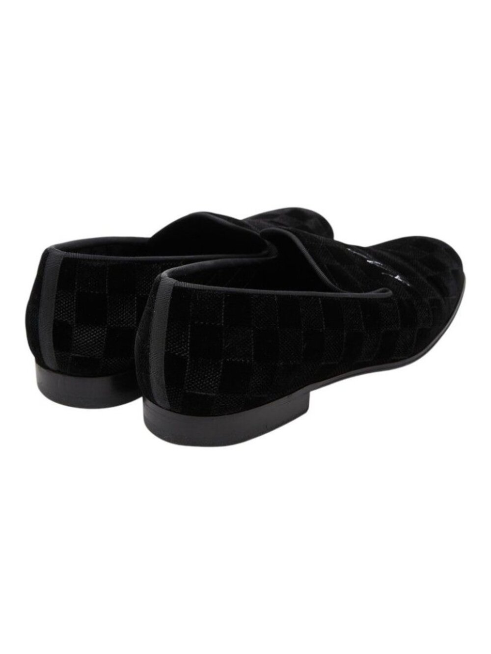 Louis Vuitton Damier Opera Shoes Slip on Black Leather Velour - Picture 2 of 8